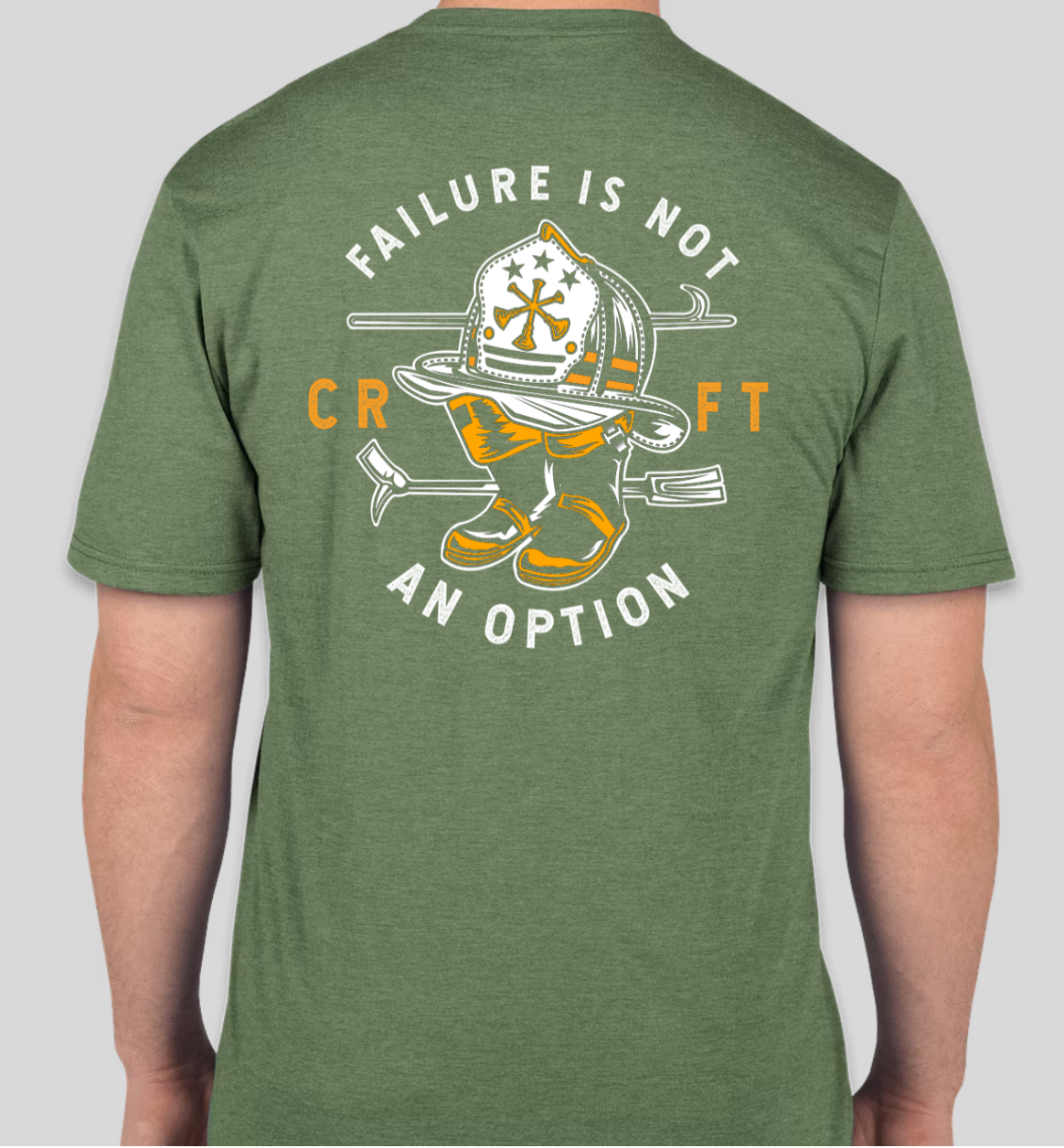 Shortsleeve GREEN Soft T-shirt - Large Failure is Not an Option Logo on the Back